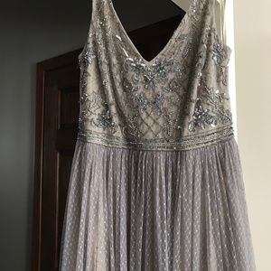 Adrianna Papell Silver Gown